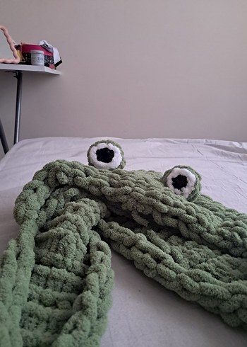 Örgü Kurbağa Desenli Polar Balaclava - Görsel 4