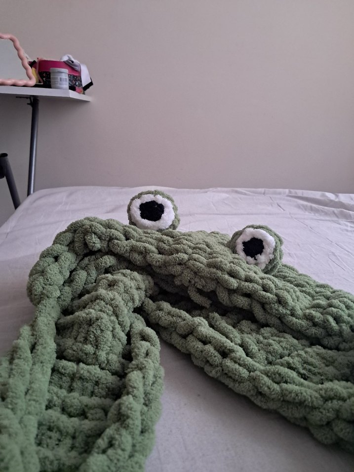 Örgü Kurbağa Desenli Polar Balaclava - Görsel 4