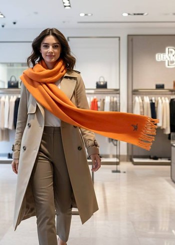 Püsküllü Kadın Bohem Atkı - Görsel 3