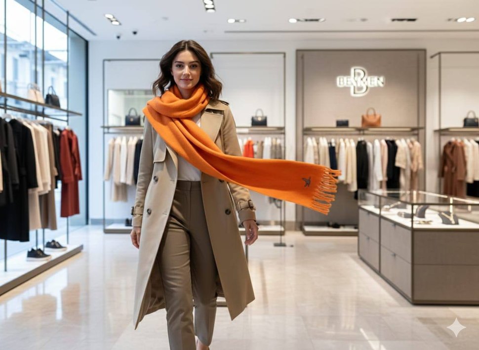 Püsküllü Kadın Bohem Atkı - Görsel 3