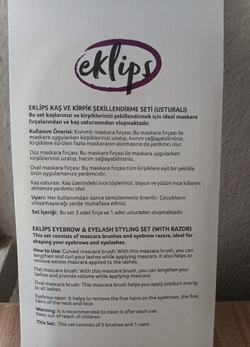 Eklips Eklips Kaş ve Kirpik Şekillendirme Seti (Usturalı)