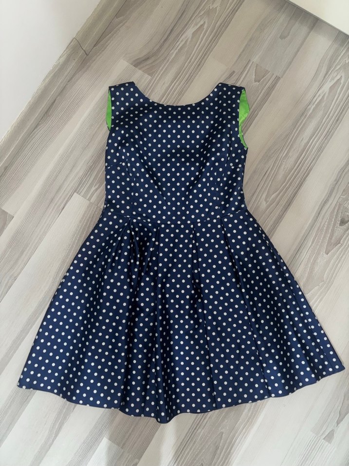 Puantiye Desenli Fırfırlı Kız Elbisesi - Görsel 3