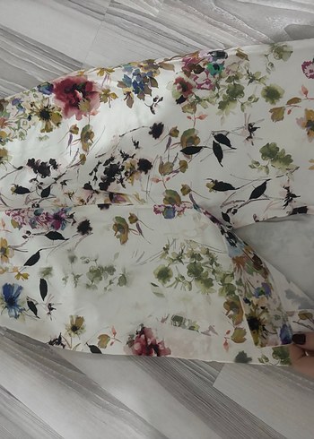 Çiçek Desenli Dantel Detaylı Bohem Midi Etek - Görsel 2