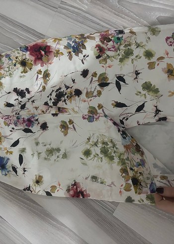 Çiçek Desenli Dantel Detaylı Bohem Midi Etek - Görsel 3