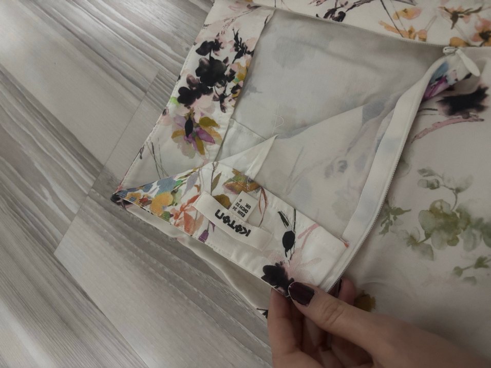 Çiçek Desenli Dantel Detaylı Bohem Midi Etek - Görsel 4