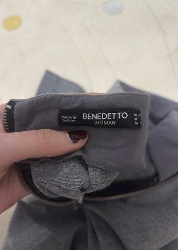 Gri Kadın Uzun Kalem Etek - Görsel 3