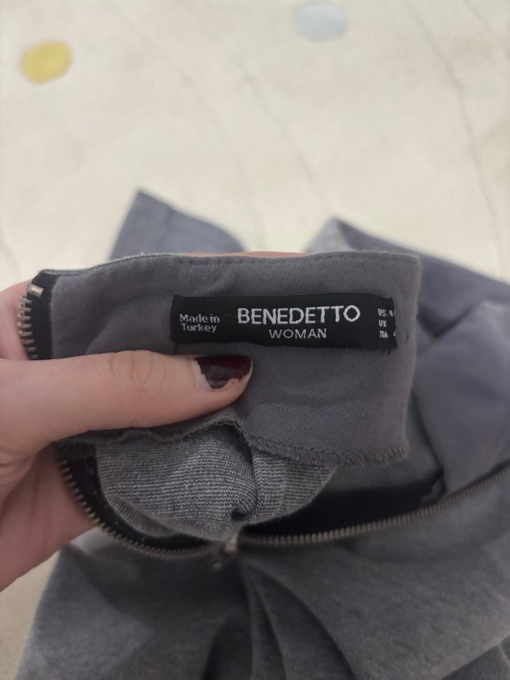 Gri Kadın Uzun Kalem Etek - Görsel 3