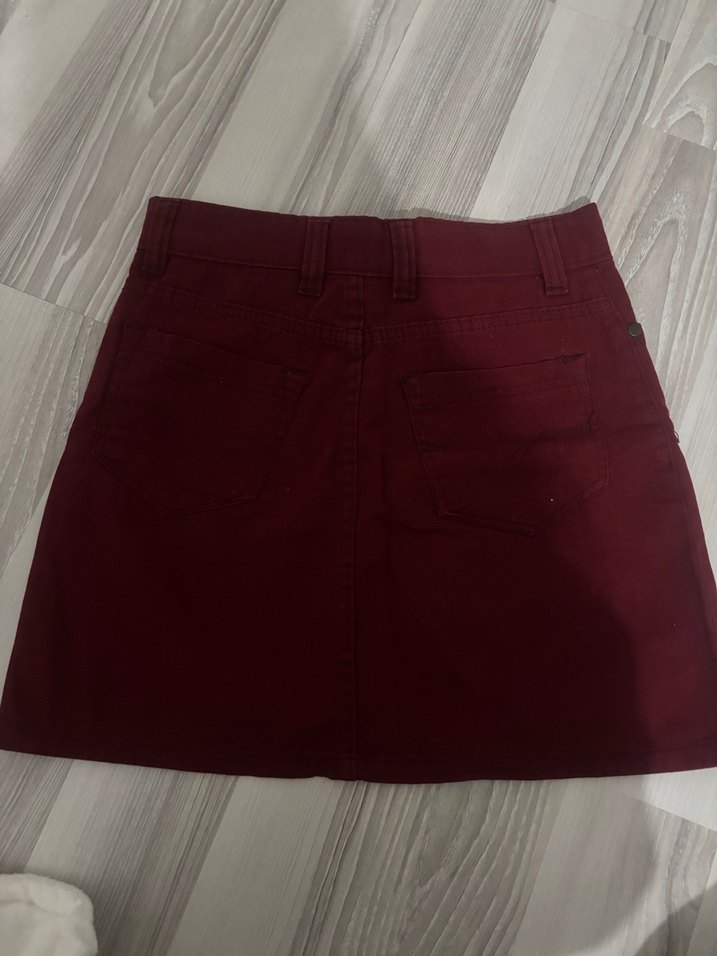 Bordo Mini Kadın Etek - Görsel 3