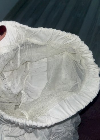 Dantel Detaylı Beyaz Mini Etek - Görsel 6