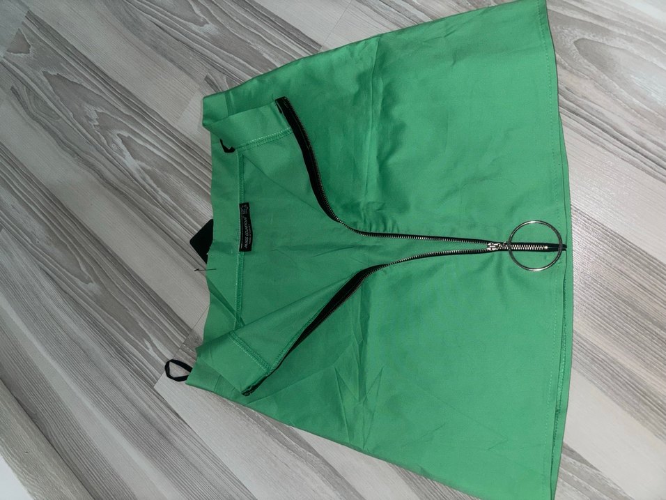 Parlak Yeşil Mini Etek - Görsel 2