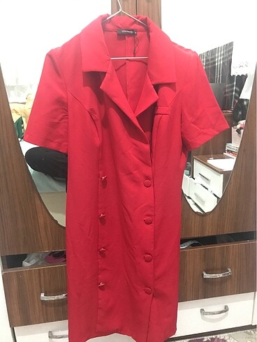 Trendyol & Milla Trendyolmilla Kırmızı ceket Elbise