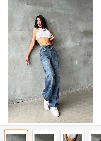 34 Beden mavi Renk Baggy Pantolon