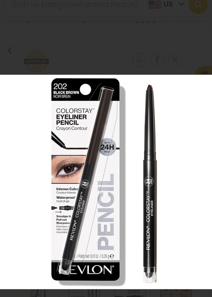 revlon suya dayanıklı  Eyeliner  kalemi - Görsel 2
