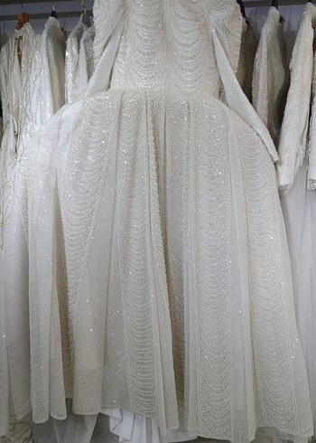 Uzun Kollu Beyaz Tesettür Gelinlik - Görsel 2