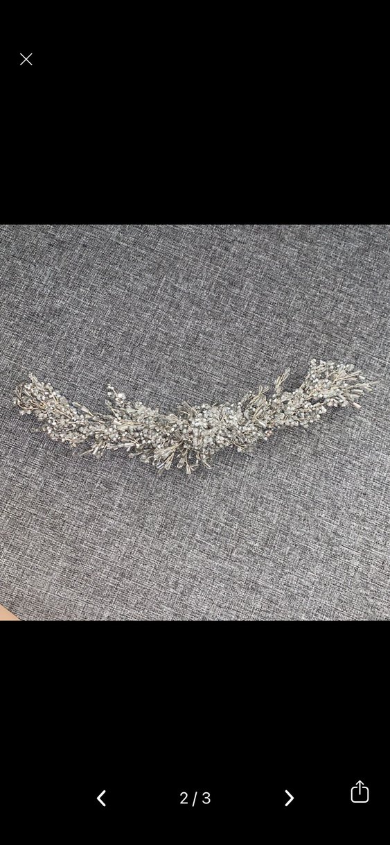 Gri Boncuklu Örgü Saç Aksesuarı - Görsel 2