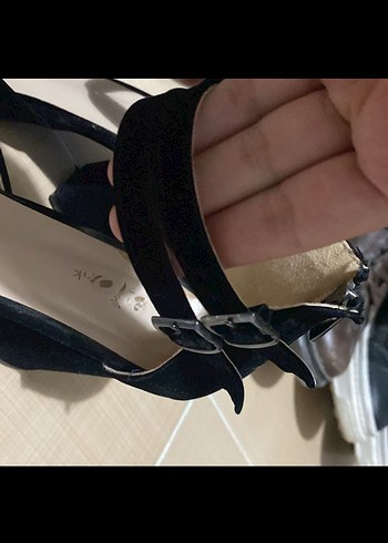 Süet topuklu ayakkabı - Görsel 3