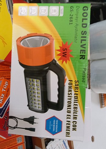 Çok Fonksiyonlu Turuncu El Feneri 5W - Görsel 2