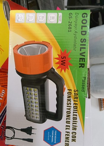 Çok Fonksiyonlu Turuncu El Feneri 5W - Görsel 3