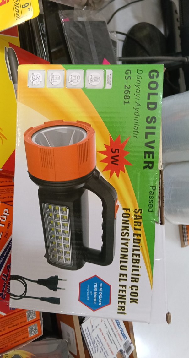 Çok Fonksiyonlu Turuncu El Feneri 5W - Görsel 3