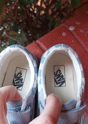 Mavi Kareli Cırtlı Orijinal Vans Çocuk Ayakkabı - Görsel 6