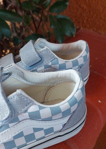 Mavi Kareli Cırtlı Orijinal Vans Çocuk Ayakkabı - Görsel 2