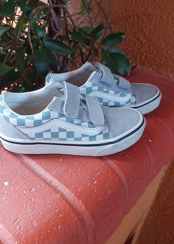 Mavi Kareli Cırtlı Orijinal Vans Çocuk Ayakkabı - Görsel 5