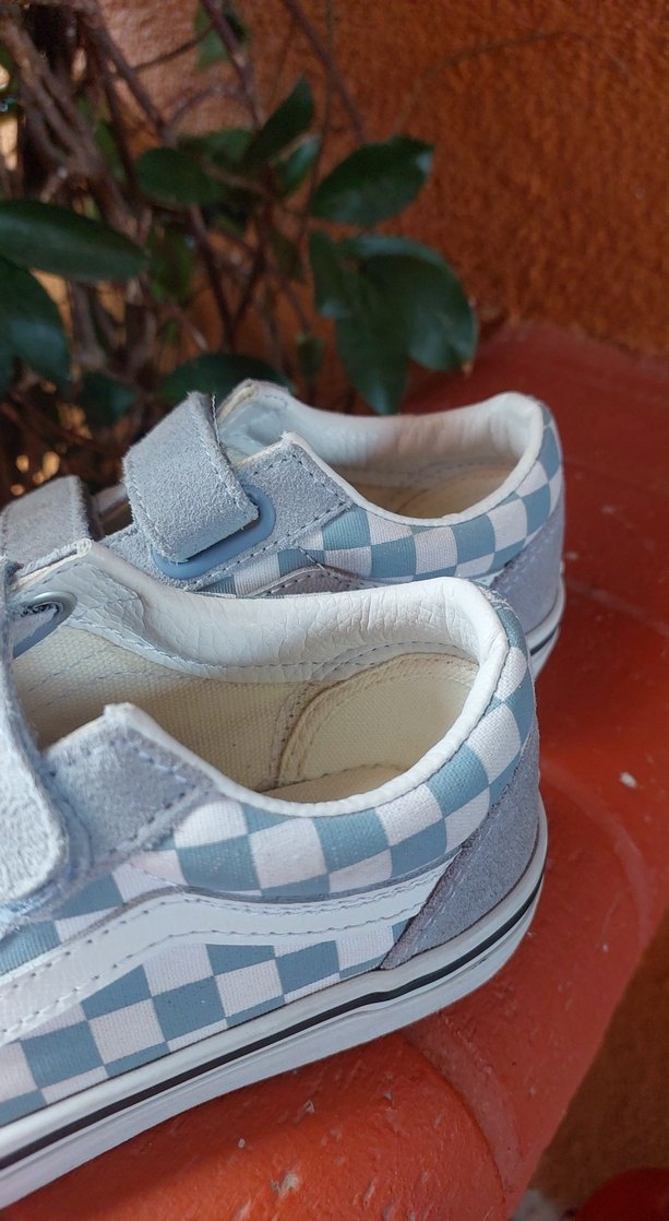 Mavi Kareli Cırtlı Orijinal Vans Çocuk Ayakkabı - Görsel 2