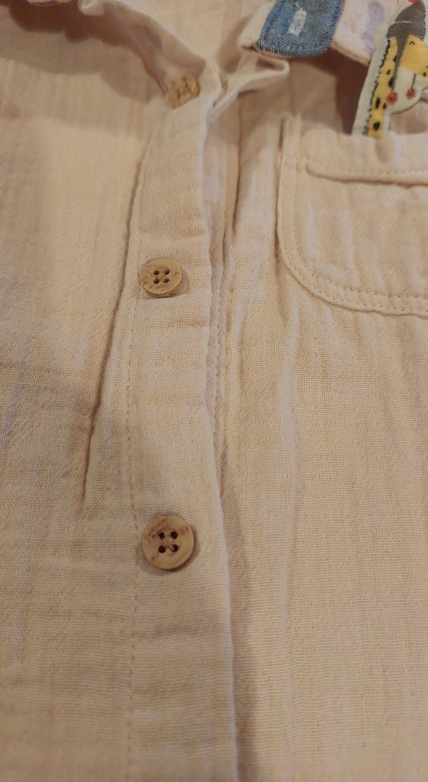 Bej Erkek Çocuk Keten Uzun Kollu Gömlek - Görsel 4