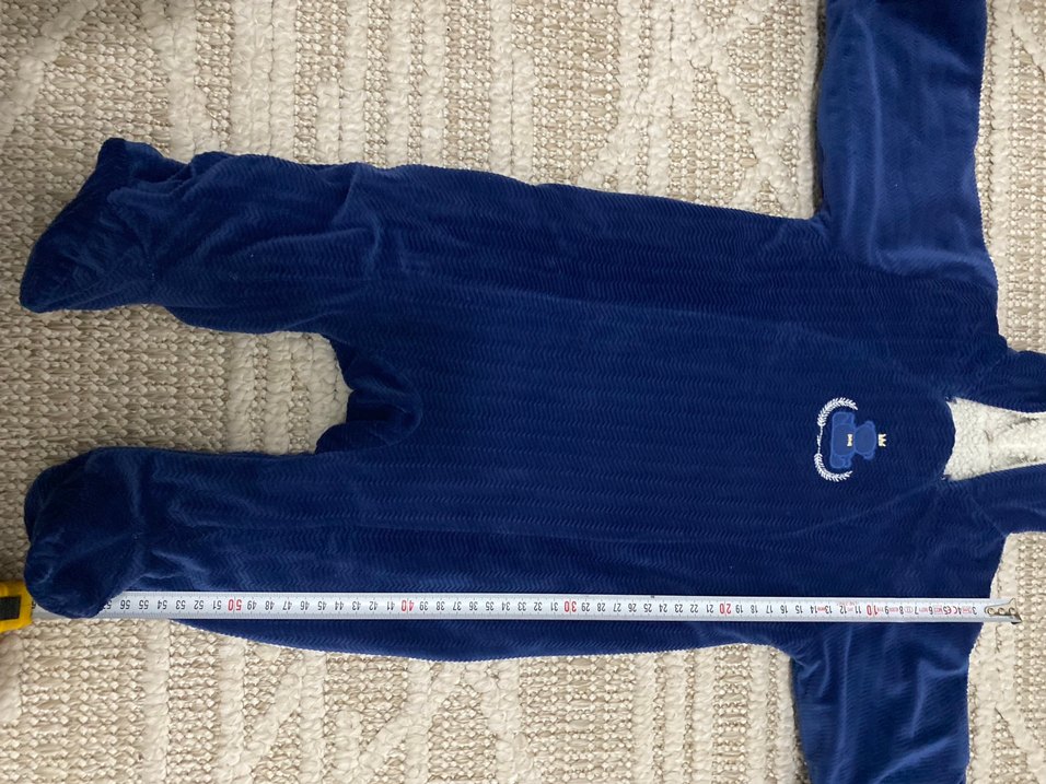 Koyu Mavi Erkek Bebek Örgü Tulumu - Görsel 2