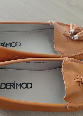 turuncu Deri Püsküllü Loafer Ayakkabı - Görsel 2