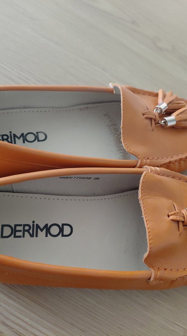 turuncu Deri Püsküllü Loafer Ayakkabı - Görsel 2