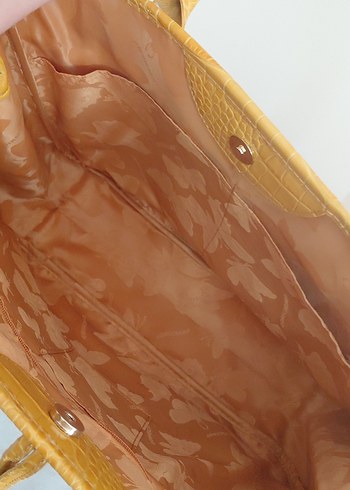 longchamp Sarı Deri Yılan Desenli Kadın Çanta - Görsel 3