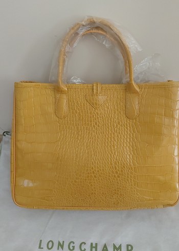 longchamp Sarı Deri Yılan Desenli Kadın Çanta - Görsel 2