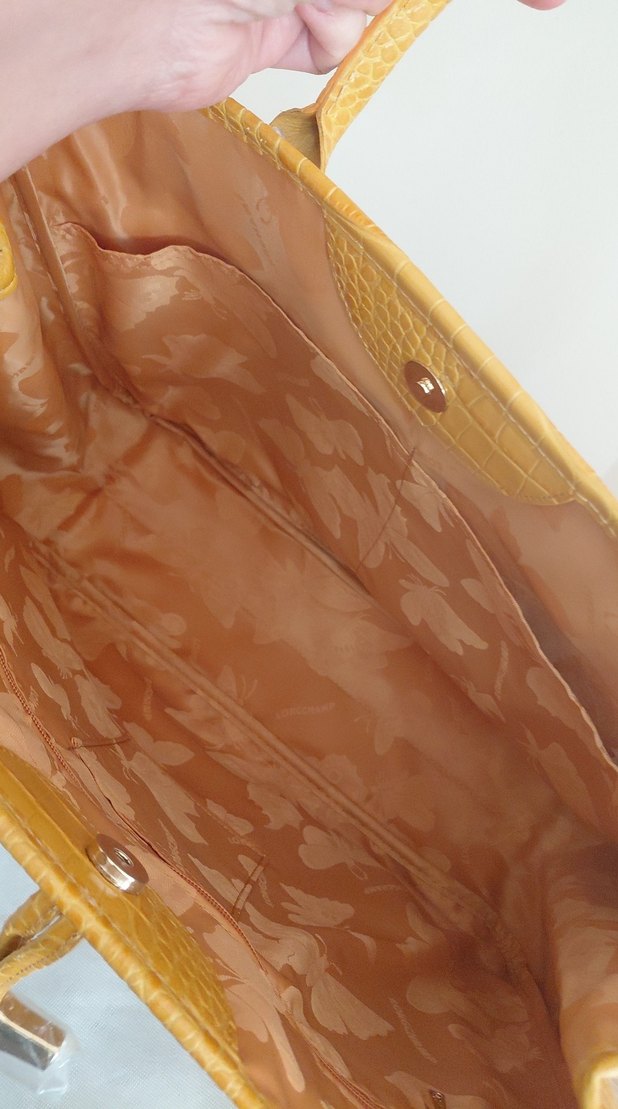 longchamp Sarı Deri Yılan Desenli Kadın Çanta - Görsel 3