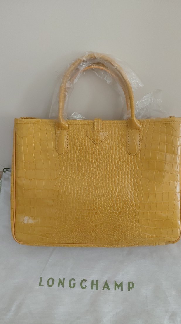 longchamp Sarı Deri Yılan Desenli Kadın Çanta - Görsel 2