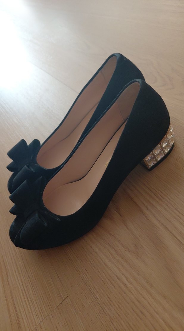 Siyah Fiyonklu Kadın  Topuklu Abiye Ayakkabı - Görsel 2