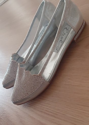 Simli lame Dolgu Topuklu Kadın Abiye Ayakkabı - Görsel 2