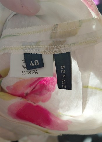 Pembe Çiçekli Uzun Keten Elbise - Görsel 2