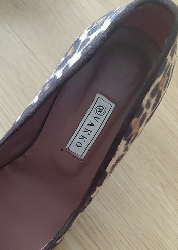 vakko Leopar Desenli Kahverengi Topuklu Stiletto - Görsel 3