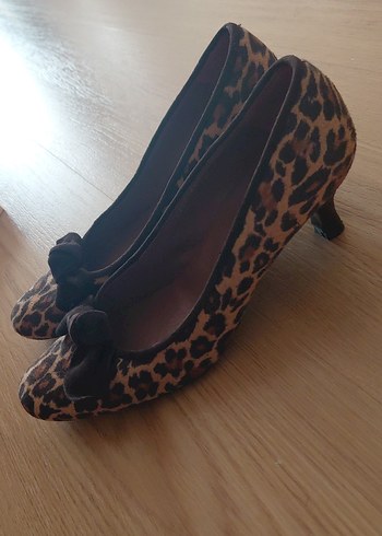 vakko Leopar Desenli Kahverengi Topuklu Stiletto - Görsel 2