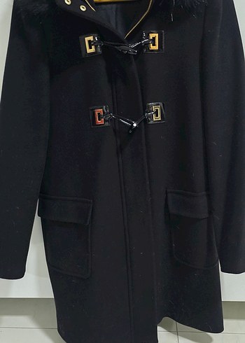 Siyah Kürklü Uzun Kadın Kaban - Görsel 2