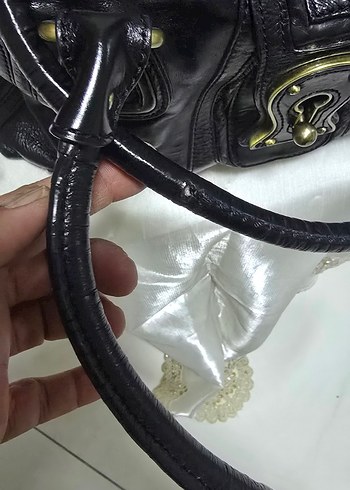 Siyah Deri Tokalı Kadın Çanta - Görsel 6