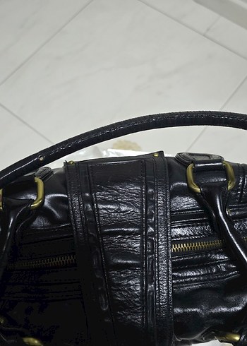 Siyah Deri Tokalı Kadın Çanta - Görsel 3