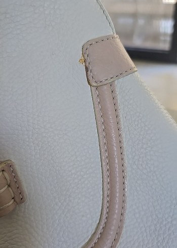 Beyaz Deri Tokalı Kadın Çanta - Görsel 4