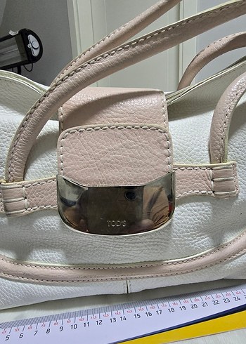 Beyaz Deri Tokalı Kadın Çanta - Görsel 2