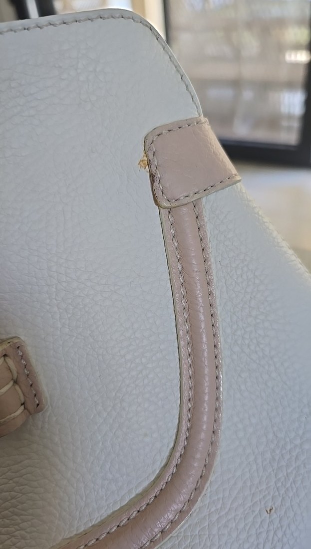 Beyaz Deri Tokalı Kadın Çanta - Görsel 4