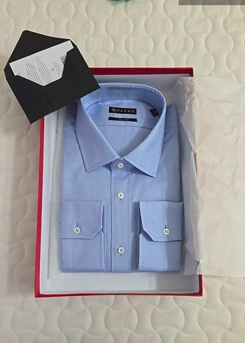 vakko Mavi uzun Kollu Düğmeli Erkek Gömlek - Görsel 3