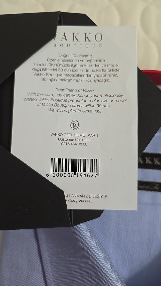 vakko Mavi uzun Kollu Düğmeli Erkek Gömlek - Görsel 2