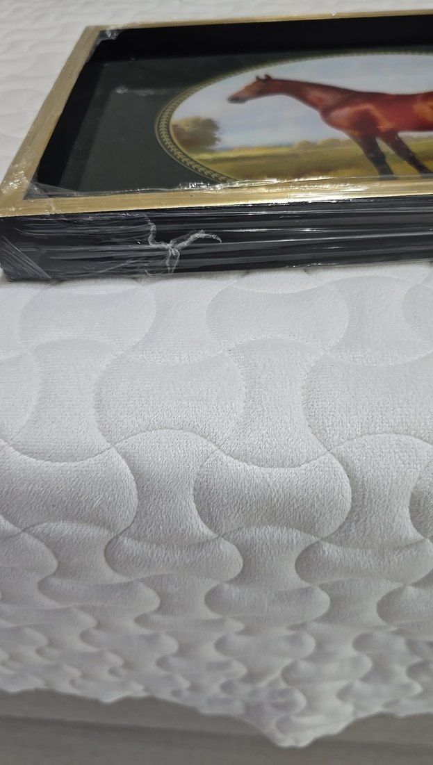 Kahverengi At Temalı Klasik Tepsi - Görsel 4