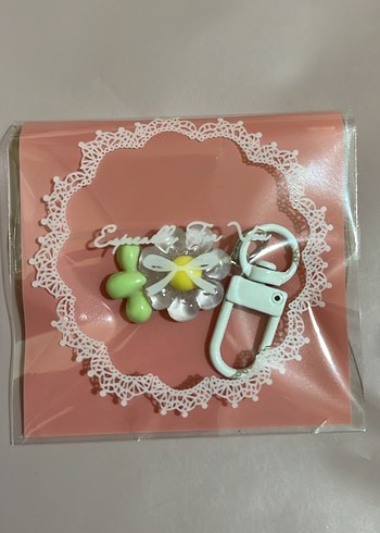 Pembe Dantel Detaylı Kadın Anahtarlık - Görsel 5